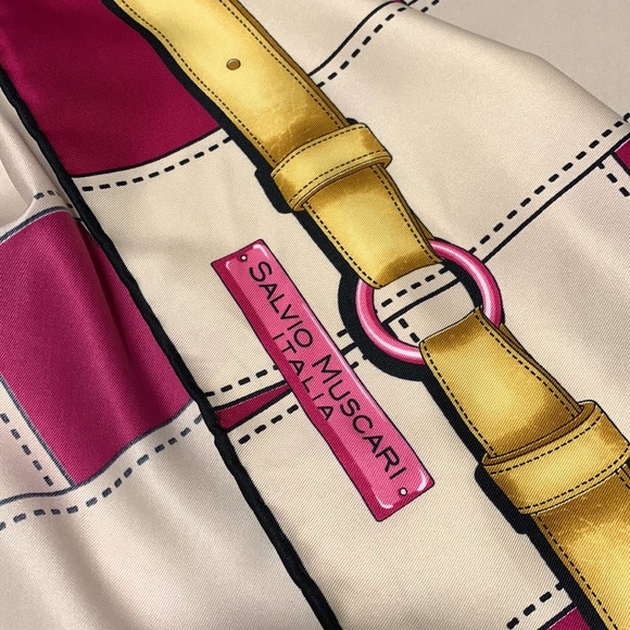 💗 Vintage Salvio Muscari Twill Scarf - Picture 2 of 5